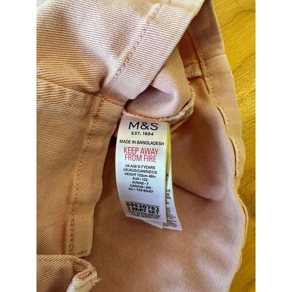 EUC Mark & Spencer Girls 6-7 Dress Pink Overall Jumper Overall - Picture 6 of 8